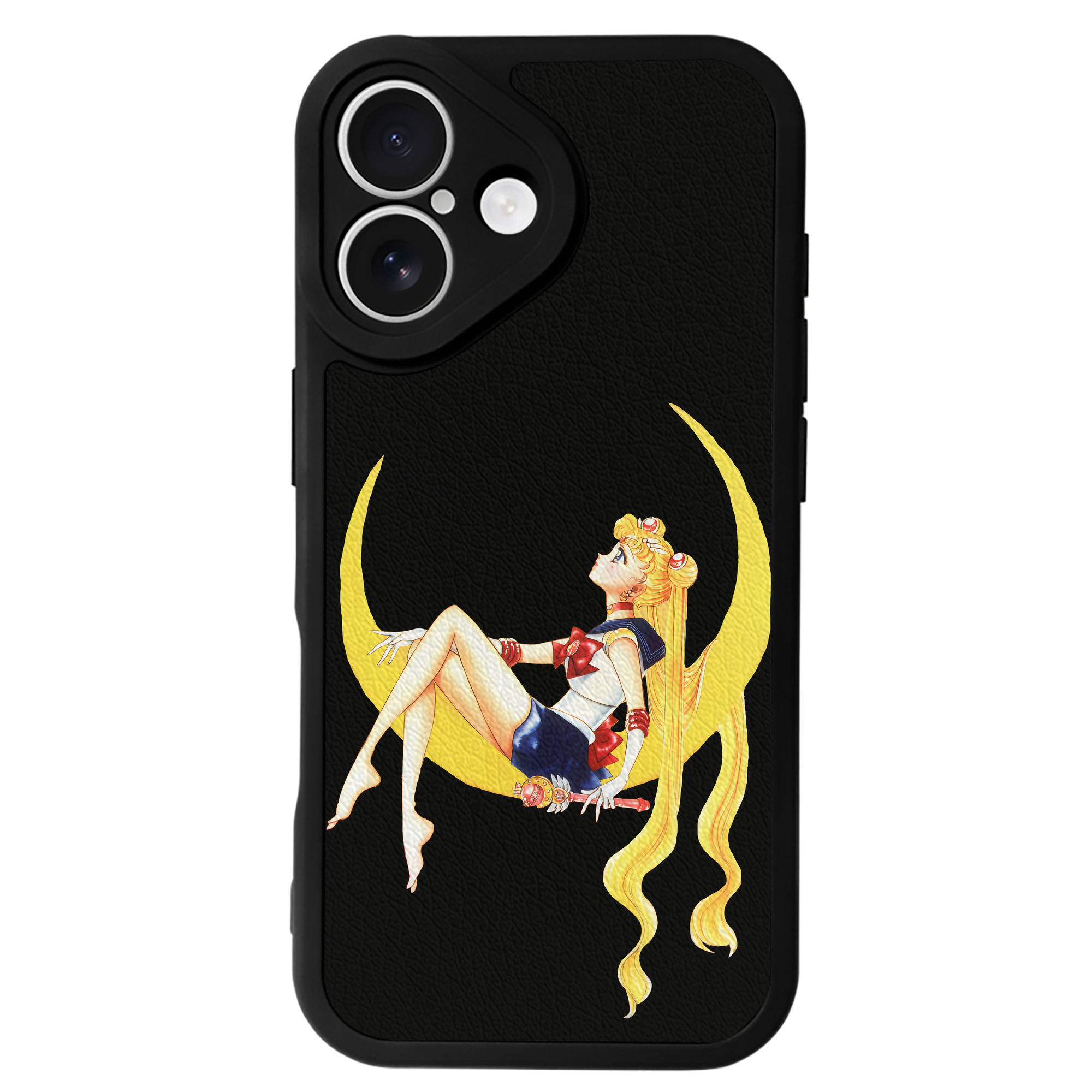 （画像用） 美少女戦士セーラームーン 月野 うさぎ つきの うさぎ Sailor Moon Tsukino Usagi 【iPhone 16シリーズ対応】シリコンスマホケース（レザー調） 材質：シリコン